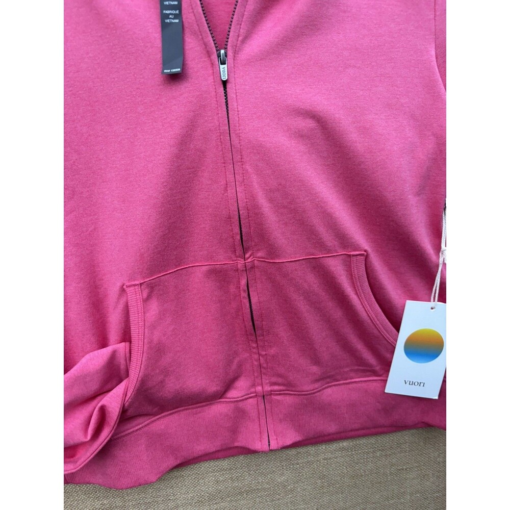 New Vuori Women's Halo Mini Full Zip Hoodie Pink Heather Sz L - Picture 6 of 13